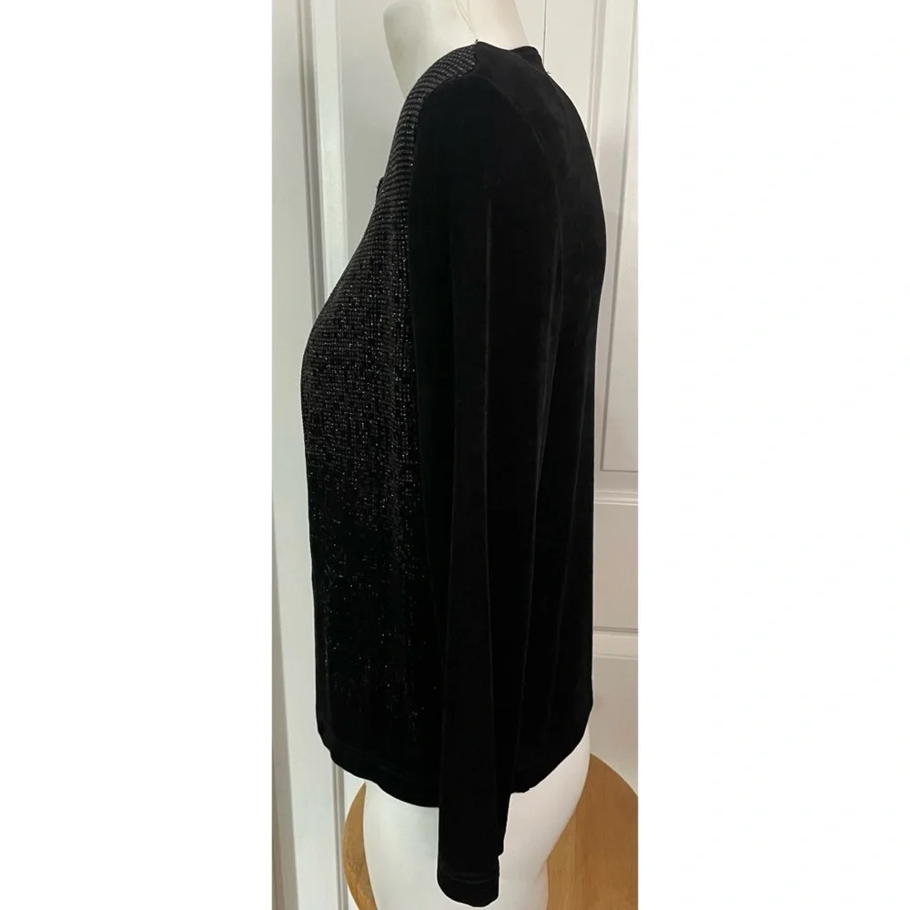Softwear Petites by Mark Singer Sparkle Black Cardigan Top Womens Sm Petite Vtg - Picture 4 of 8